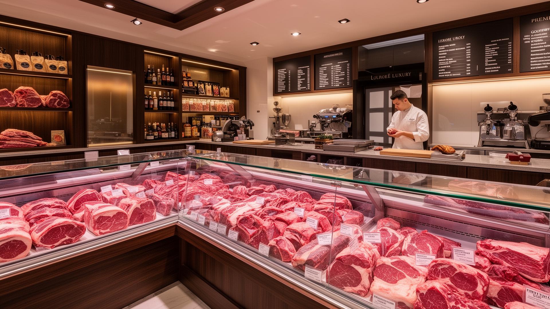 Premium grain-fed steaks beautifully presented